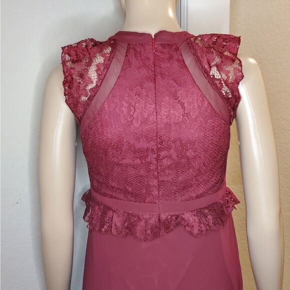 Bari Jay wine color JUNIOR BRIDESMAID dress - Picture 6 of 8